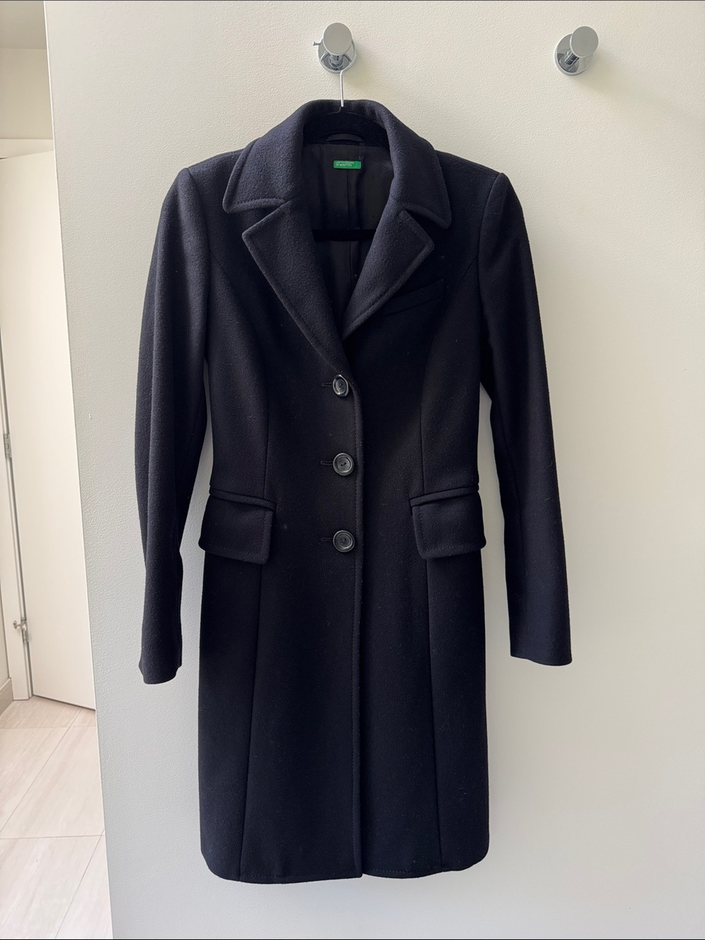 United Colors of Benetton Classic Black Wool Women's Coat